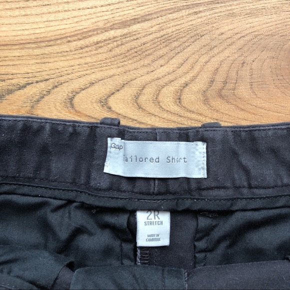 Gap High Rise Tailored Shorts Black Chino - Picture 6 of 10